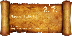 Nyers Tibold névjegykártya